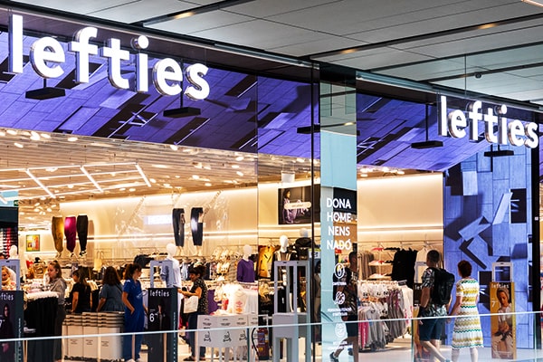 Lefties fashion outlet store interior