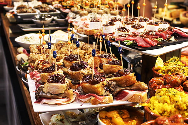 Traditional tapas served at a Barcelona bar