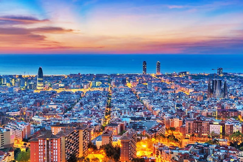 Panoramic view of Barcelona from Bunkers del Carmel