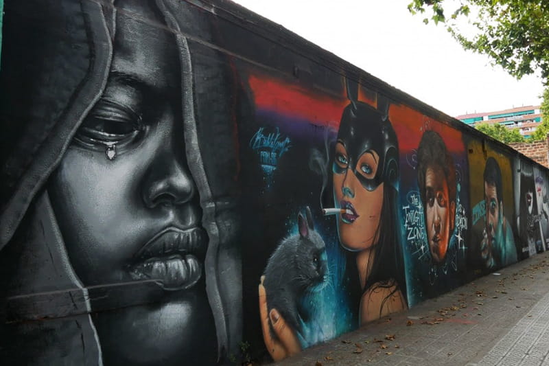 things to do in barcelona : Colorful street art in Poblenou, Barcelona